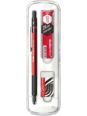 Esranın Dünyası Scrikss Office Graphx 3'lü Set Versatil Kalem 0.5 mm Kırmızı, Silgi, Min.