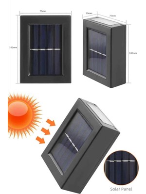 TeknoKapsül Solar Güneş Enerjili Çift Taraflı Duvar Lambası Çift Taraflı Duvar Lamba Güneş Enerjili Yeni Nesil