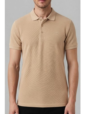 Cazador Erkek Slim Fit %100 Pamuk Pike Polo Yaka Tişört Basic Kısa Kollu Günlük T-Shirt