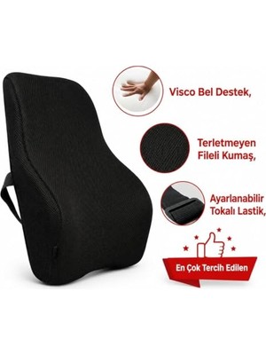MarkEntegra MEDPRIDE%100 Visco Ortopedik Bel Sırt Minderi Sandalye Ofis Bel Minderi Bel Destek Yastığı