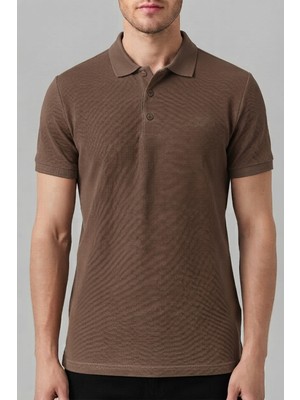 Cazador Erkek Slim Fit %100 Pamuk Pike Polo Yaka Tişört Basic Kısa Kollu Günlük T-Shirt