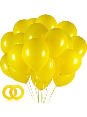 MarkEntegra Balon Parlak Metalik Helyum Balon 10 Adet (Sarı)