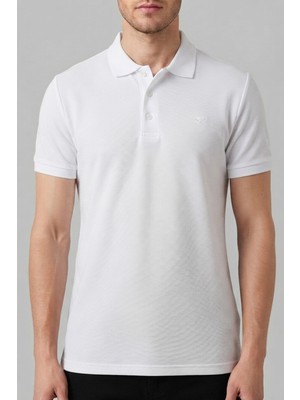 Cazador Erkek Slim Fit %100 Pamuk Pike Polo Yaka Tişört Basic Kısa Kollu Günlük T-Shirt