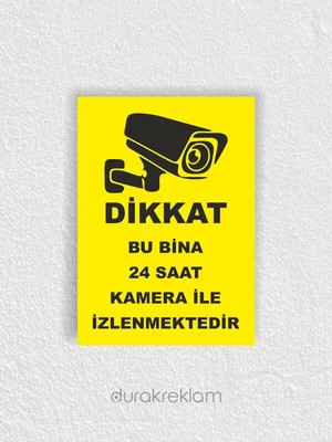 DRK PRINT Kamera İle İzlenmektedir Uyarı İkaz Levhası A4