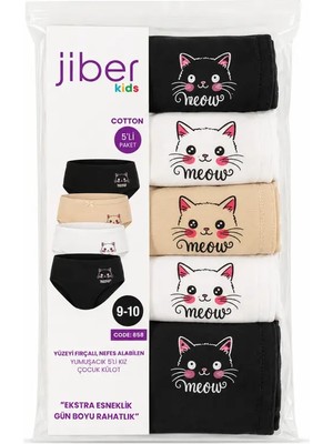 Jiber Pamuklu Anti Alerjik 5'li Paket Kız Çocuk Slip 858