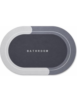 MarkEntegra Kolay Kuruyan Banyo Paspası Duştan Sonra Islak Zeminlerde Kaymayı Önleyerek Banyonuzu Temiz Tutan Su Emici Oval Mat 58X37 cm