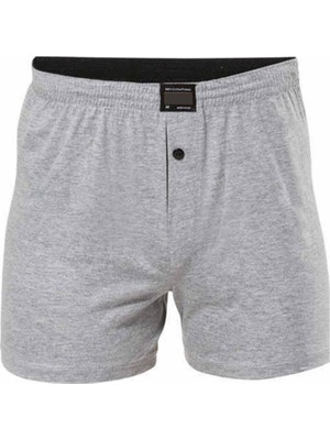Royaleks Düğmeli Pamuklu Erkek Penye Boxer Gri - 1146A