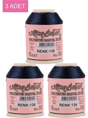 Royaleks Group 3 Adet Altınbaşak Oya ve Dantel Ipi 20 gr - Royaleks - No: 136