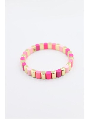 Royaleks Lastikli Porselen Bilezik - Pembe