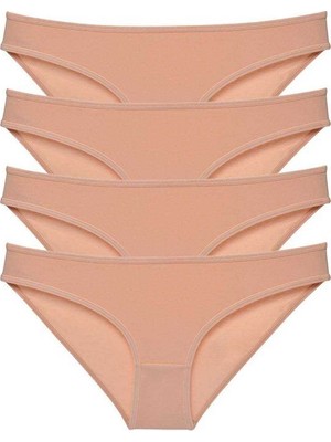 Royaleks 4 Adet Süper Eko Set Likralı Kadın Slip Külot Ten