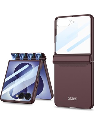 AktarMobile Galaxy Z Flip 8 uyumlu Kılıf Magnetik Menteşe Korumalı Kamera Çıkıntılı Premium Kapak