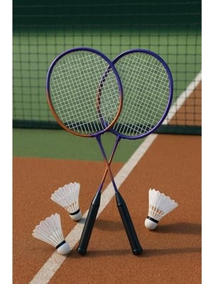 Hakay Badminton Seti, 2 Raket ve 3 Top ile Renkli Tasarım