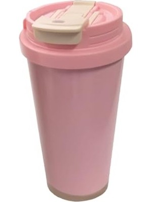 Hakay 500 ml Pembe Termos Bardak, Çelik Iç Yapı ile Uzun Süre Sıcak