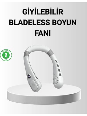 Uslucan Alışveriş Giyilebilir Boyun Fanı 360° Dairesel Rüzgar ve 5 Kademeli Hız Ayarlı
