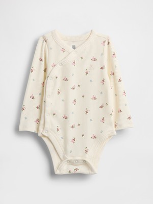 Gap Bebek Açık Bej First Favorites Tinyrib Crossover Bodysuit