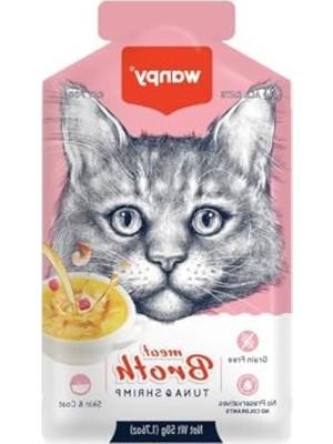 Hakay 50 Gram Tekli Karidesli Ton Balığı Eti Çorbası, Kedi Için