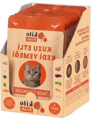 Hakay %100 Taze Kuzu Etli Kedi Yemeği, 80 G x 8 Adet
