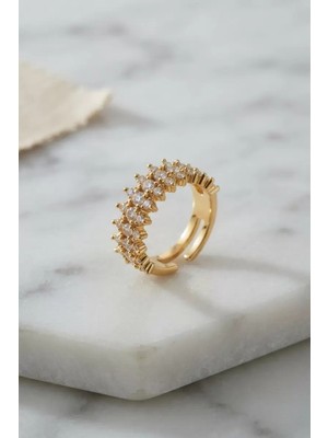 Aydogan's Ayd Gold Renk Sıralı Zirkon Taşlı Kadın Yüzük TJ-BYK4217
