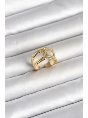 Aydogan's Ayd 316L Çelik Gold Renk Düğüm Model Kadın Yüzük - TJ-BYK4165