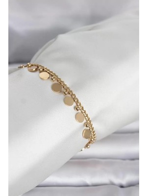 Aydogan's Ayd 316L Çelik Gold Renk Pullu Model Kadın Bileklik - TJ-BB8383