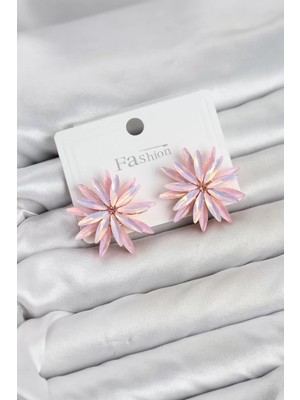 Aydogan's Ayd Lotus Model Pembe Renk Kristal Taşlı Kadın Küpe TJ-BKP11935