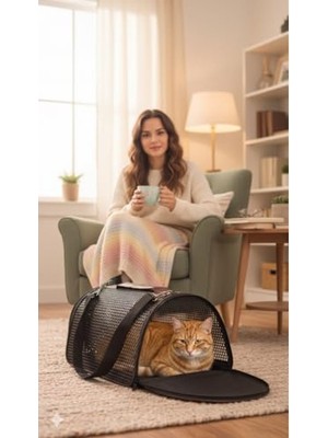 Hakay 10 kg Kapasiteye Sahip Kahverengi Kedi ve Köpek Taşıma Çantası
