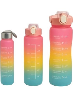 Hakay Motivasyonlu Spor Matara Seti - 2l, 900ML ve 300ML Sızdırmaz Şişe Seti