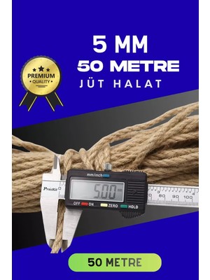 Aydogan's Ayd 5 mm 50 Metre Jüt Halat Dekoratif Hasır Ip Urgan Süs