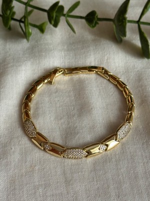 Xuping Jewelry Gold Kaplama Zirkon Taşlı Geometrik  Model Bileklik