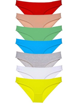 Royaleks 7 Adet Süper Eko Set Likralı Kadın Slip Külot Çok Renkli