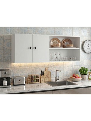 Kenz Life Kenzlife Hazır Mutfak Dolabı Supsup Mat Beyaz 160*60*32 Arkalıklı % 100 Mdf Gövde