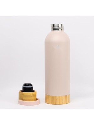 Hakay 500 ml Kapasiteli Sızdırmaz Matara - Doğal Bambu Taban