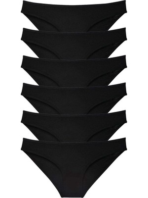 Royaleks 6 Adet Süper Eko Set Likralı Kadın Slip Külot Siyah