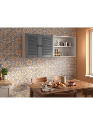 Kenz Life Kenzlife Membran Hazır Mutfak Dolabı Bera Gribyz Panjur 160*60*22 Mebran Kapak Suntalam Gövde Arkalıklı