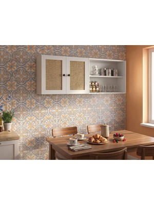 Kenz Life Kenzlife Hazır Mutfak Dolabı Bera Mat Beyaz 160*60*22 Jut Kare Kapak Suntalam Gövde Arkalıklı