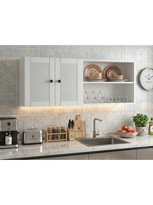Kenz Life Kenzlife Membran Hazır Mutfak Dolabı Supsup Byzbyz Panjur 160*60*32 Mebran Kapak Suntalam Gövde Arkalıklı