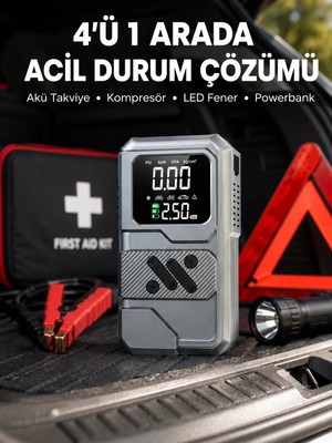 Marmara Avm Araçlar Için Akü Takviye Lastik Şişirme ve Powerbank Cihazı