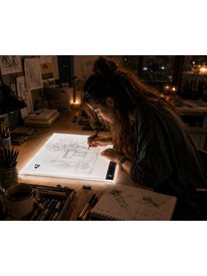 Monozone A2 LED Işıklı Çizim Kopyalama Tableti Eskiz Kaligrafi Anime Mimari Tasarım Işık Masası Grafik Tablet