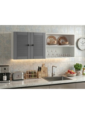 Kenz Life Kenzlife Membran Hazır Mutfak Dolabı Supsup Gribyz Panjur 160*60*32 Mebran Kapak Suntalam Gövde Arkalıklı
