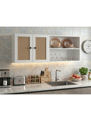 Kenz Life Kenzlife Hazır Mutfak Dolabı Supsup Mat Beyaz 160*60*32 Hazeran Kare Kapak Suntalam Gövde Arkalıklı