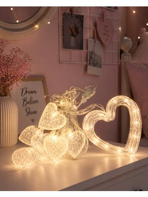 ALK Kalp Figürlü LED Neon Dekor Işığı Romantik Ortam Aydınlatması - Lisinya