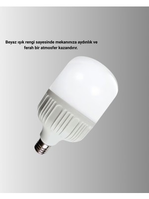 ALK Şarjlı LED Torch Ampul 30 Watt Beyaz Işık Enerji Tasarruflu - Lisinya