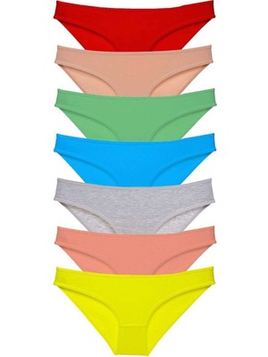 Royaleks 7 Adet Süper Eko Set Likralı Kadın Slip Külot Çok Renkli
