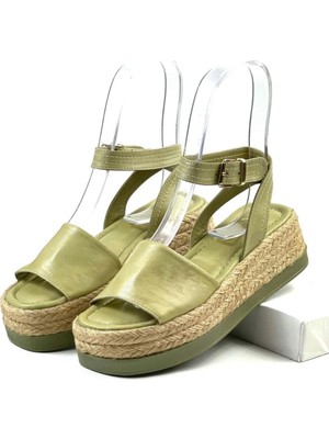 Butik Noble Shoes Hakiki Deri Kalın Taban Sandalet