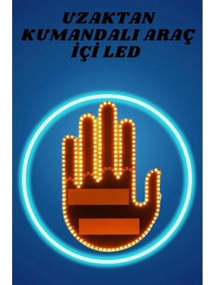 İlkyaz Fashion Pilli LED Işık Araç Camı Için Uzaktan Kumandalı El Simgesi