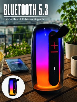 Genel Tedarik Kablosuz Bluetooth Hoparlör Rgb Ambiyans Işıklı USB ve Tf Kart Destekli