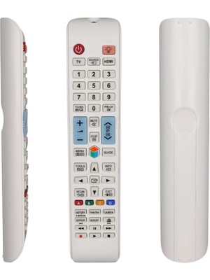 Belirtilmemiş Samsung Uyumlu QE43LS01 ve LCD LED Tv Modelleriyle Uyumlu Beyaz Universal Kumanda – Muadil Uzaktan