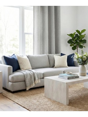 Pyramid Home Milano Keten Kornişli Fon Perde Ekstrafor Büzgülü Pilesiz Tek Kanat Salon Yatak Odası Perdesi