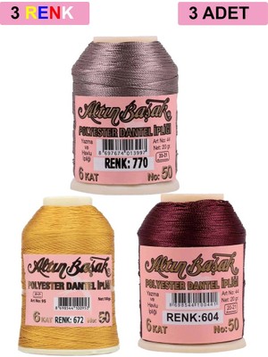 Royaleks Group 3 Adet Altınbaşak Oya ve Dantel Ipi 20 gr - Royaleks - No: 672 - 604 - 770