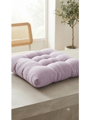Yuvina 4'lü Sandalye Minderi 40X40 cm –9 Puntolu- Yumuşak Dolgulu, Yıkanabilir, Bağcıklı, Mutfak, Balkon, Bahçe ve Yemek Odası Için